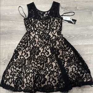 Betsy & Adam Lace Black Dress - S